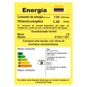 Información y guía energética del aire acondicionado LG 12000 BTU