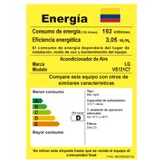 Consumo energético aire acondicionado VS121C7 BTU 