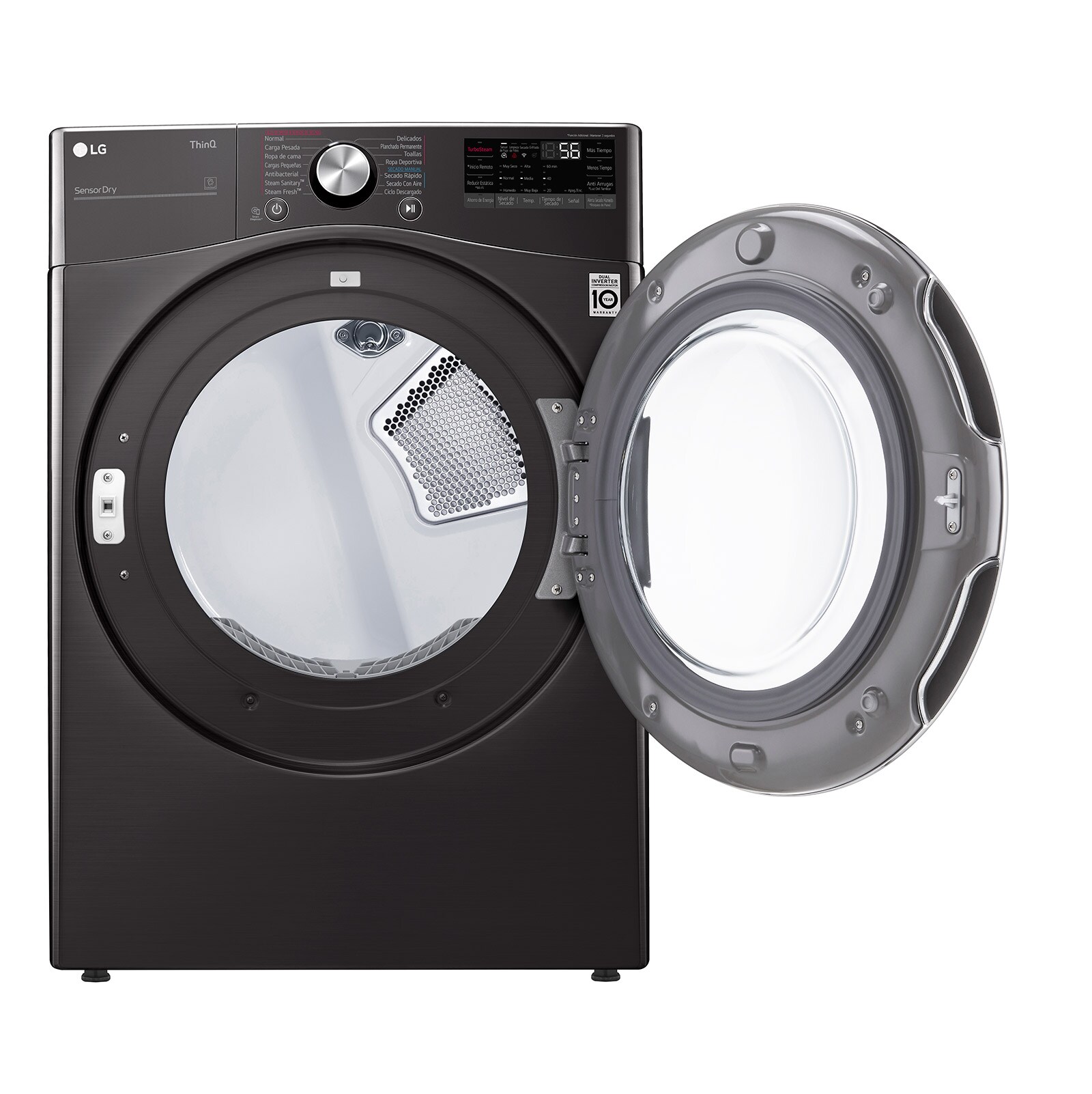 LG Secadora Carga Frontal - DF22BV2SR - 22kg/48lbs - Color Negro - ThinQ, DF22BV2SR