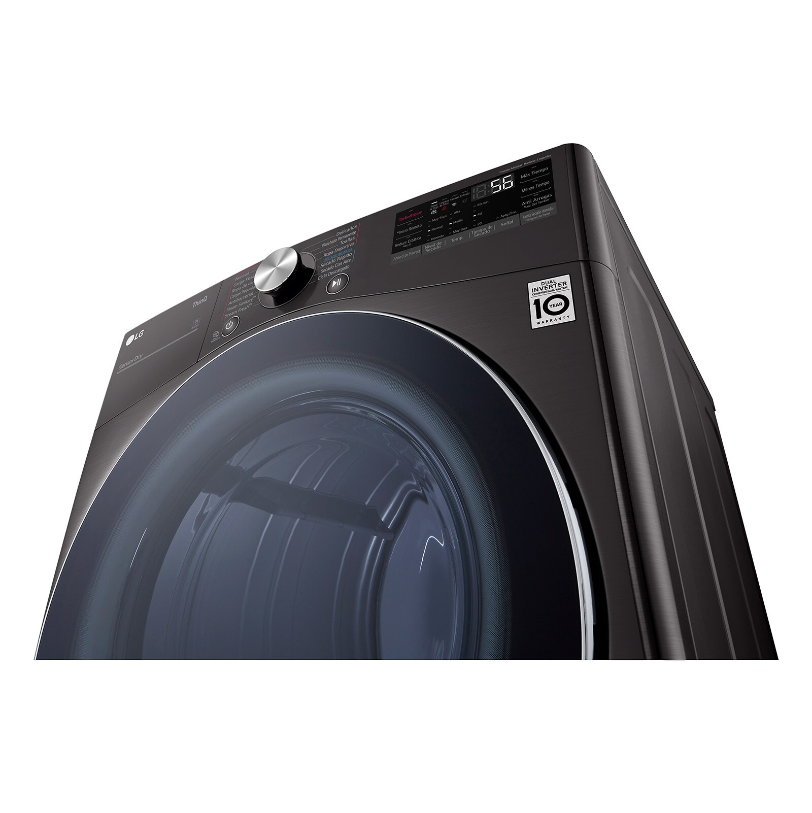 LG Secadora Carga Frontal - DF22BV2SR - 22kg/48lbs - Color Negro - ThinQ, DF22BV2SR