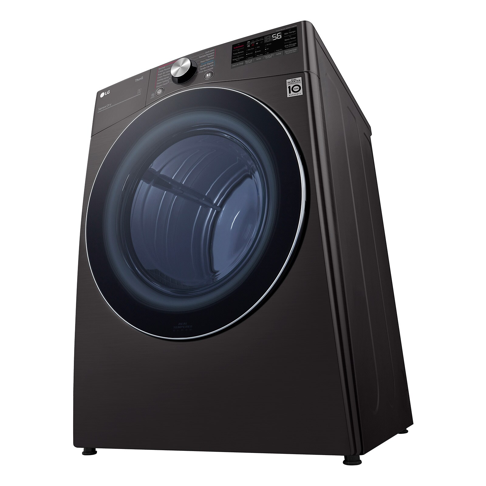 LG Secadora Carga Frontal - DF22BV2SR - 22kg/48lbs - Color Negro - ThinQ, DF22BV2SR