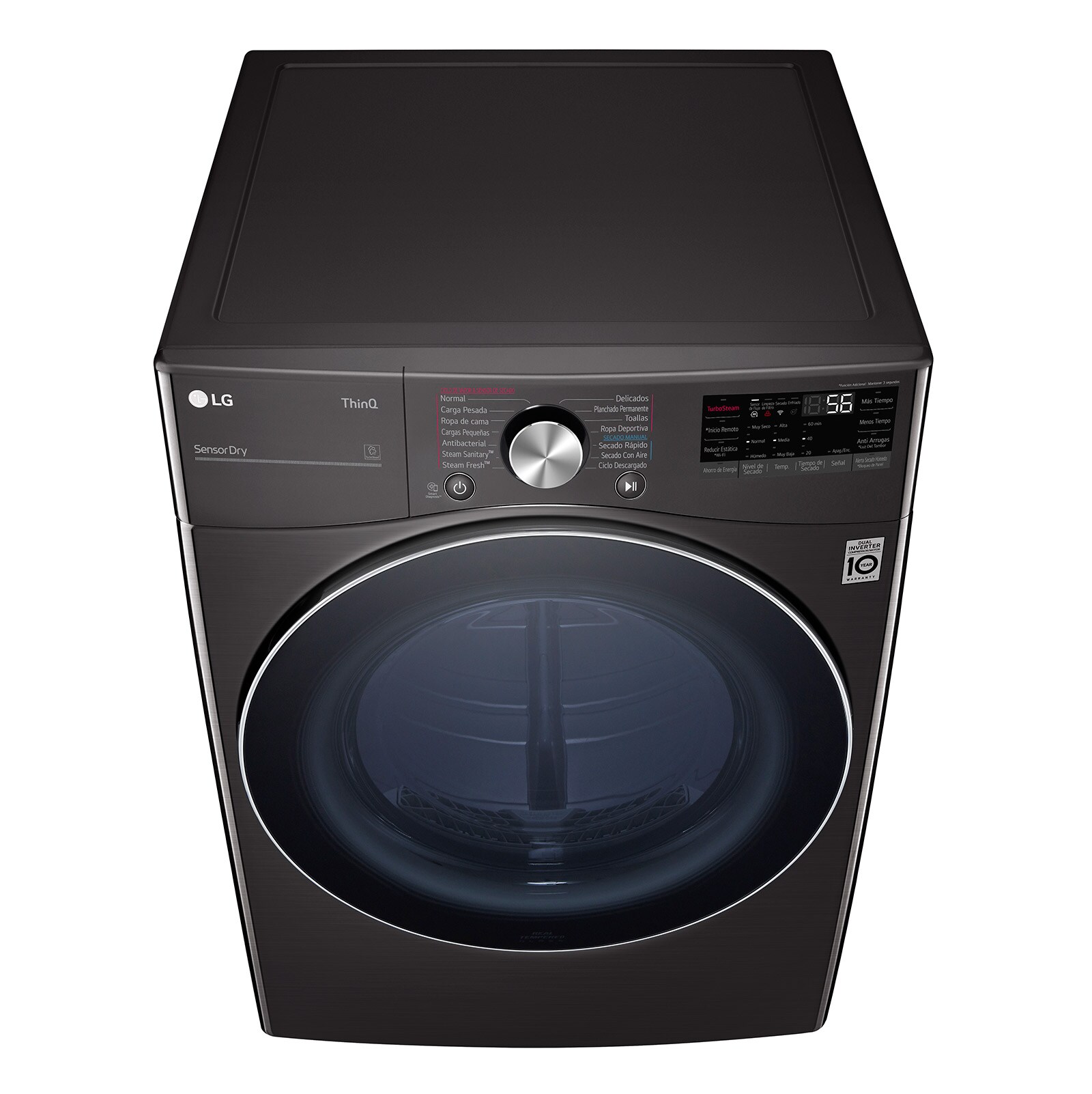 LG Secadora Carga Frontal - DF22BV2SR - 22kg/48lbs - Color Negro - ThinQ, DF22BV2SR