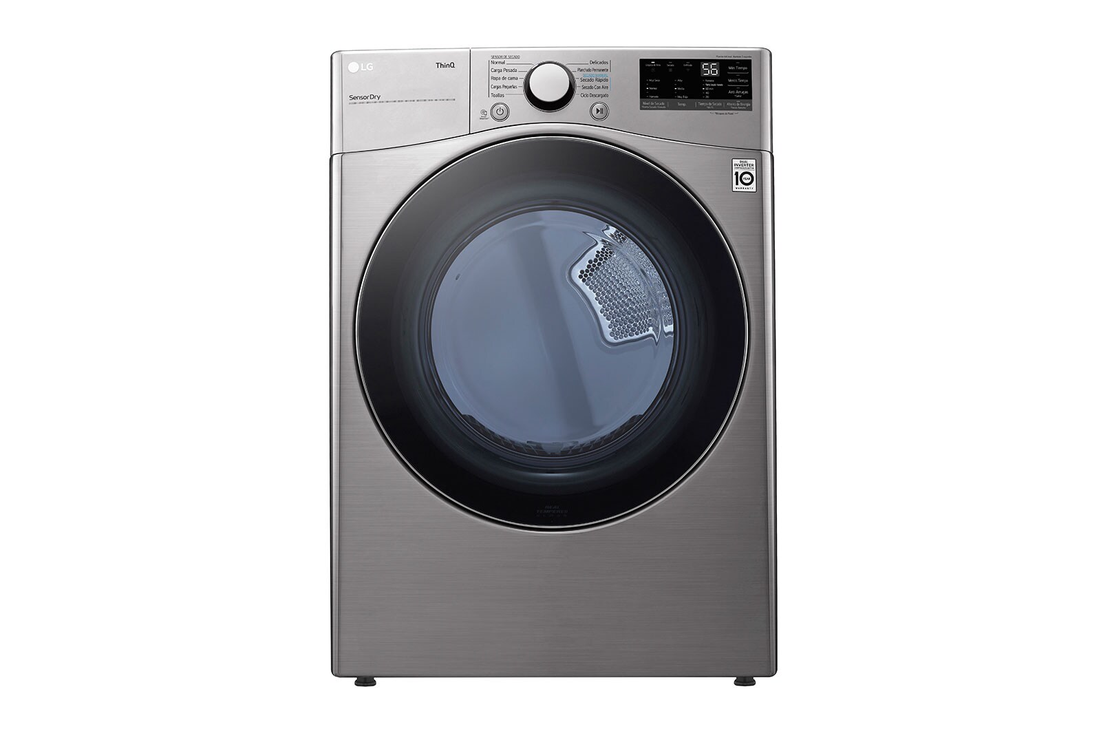 LG Secadora Carga Frontal - DF22VV2R-22kg/48lbs -Color Acero Inox -ThinQ, DF22VV2R