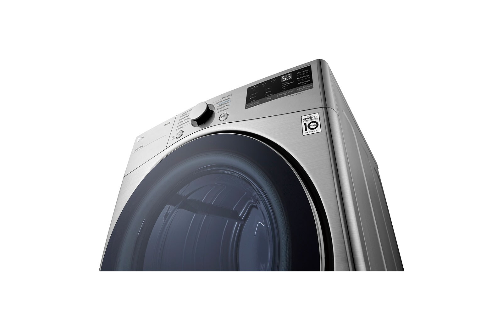 LG Secadora Carga Frontal - DF22VV2R-22kg/48lbs -Color Acero Inox -ThinQ, DF22VV2R