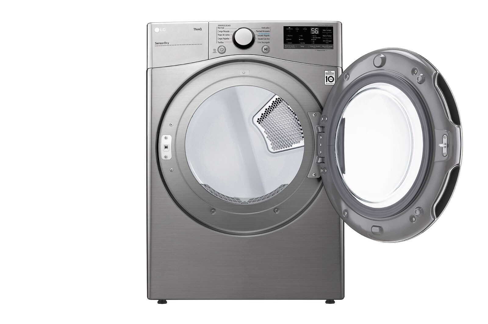 LG Secadora Carga Frontal - DF22VV2R-22kg/48lbs -Color Acero Inox -ThinQ, DF22VV2R