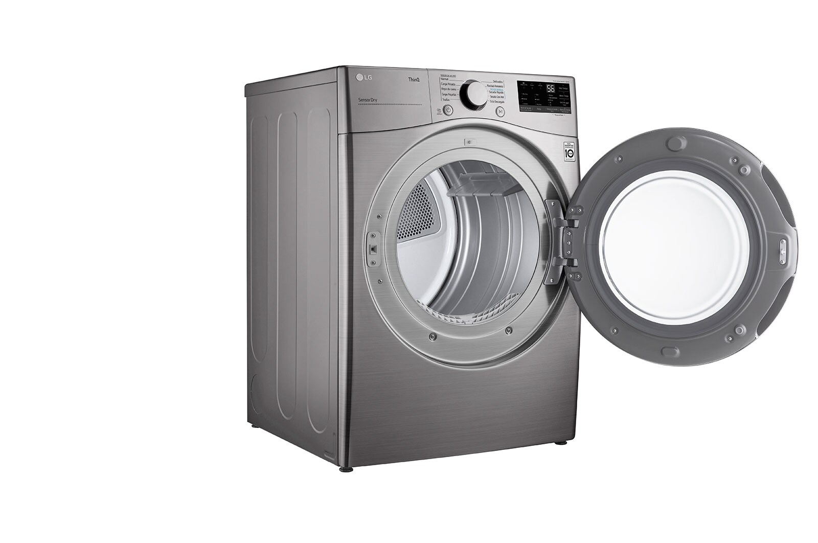 LG Secadora Carga Frontal - DF22VV2R-22kg/48lbs -Color Acero Inox -ThinQ, DF22VV2R