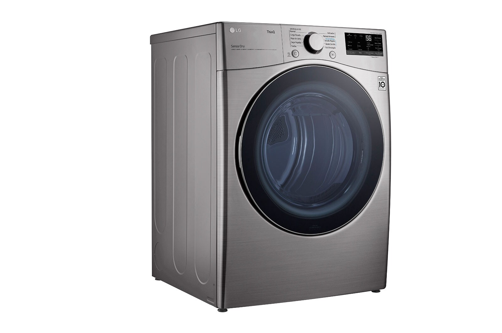 LG Secadora Carga Frontal - DF22VV2R-22kg/48lbs -Color Acero Inox -ThinQ, DF22VV2R