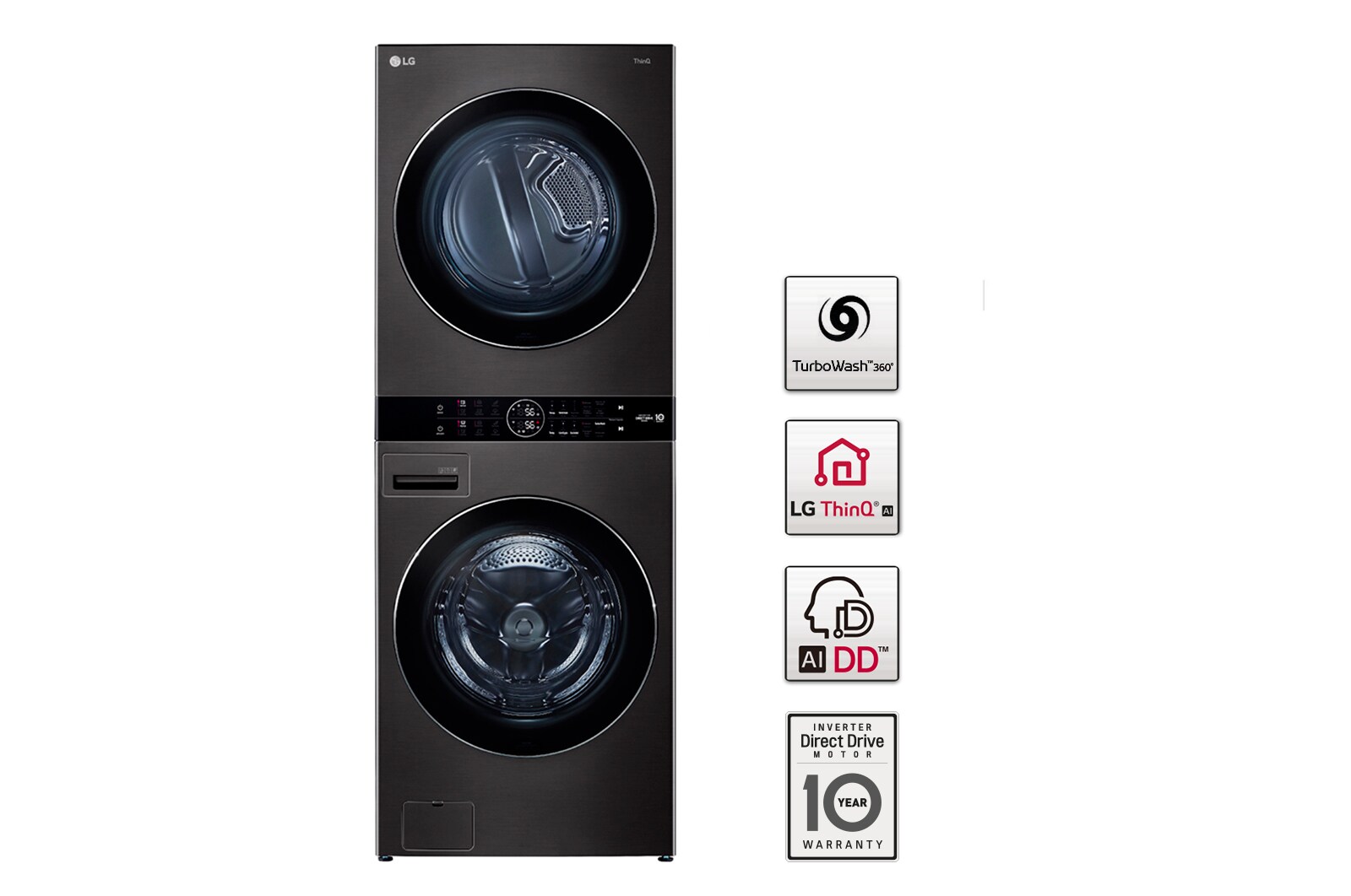 Torre de lavado LG Washtower WK22BS6, 22kg, vista frontal