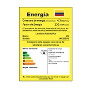 Tarjeta de consumo energético de la torre de lavado LG.