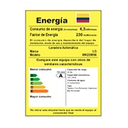 Tarjeta de consumo energético de la torre de lavado LG.