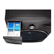 Lavadora LG wm25bv2s6br, vista contenedor de jabón desde arriba.