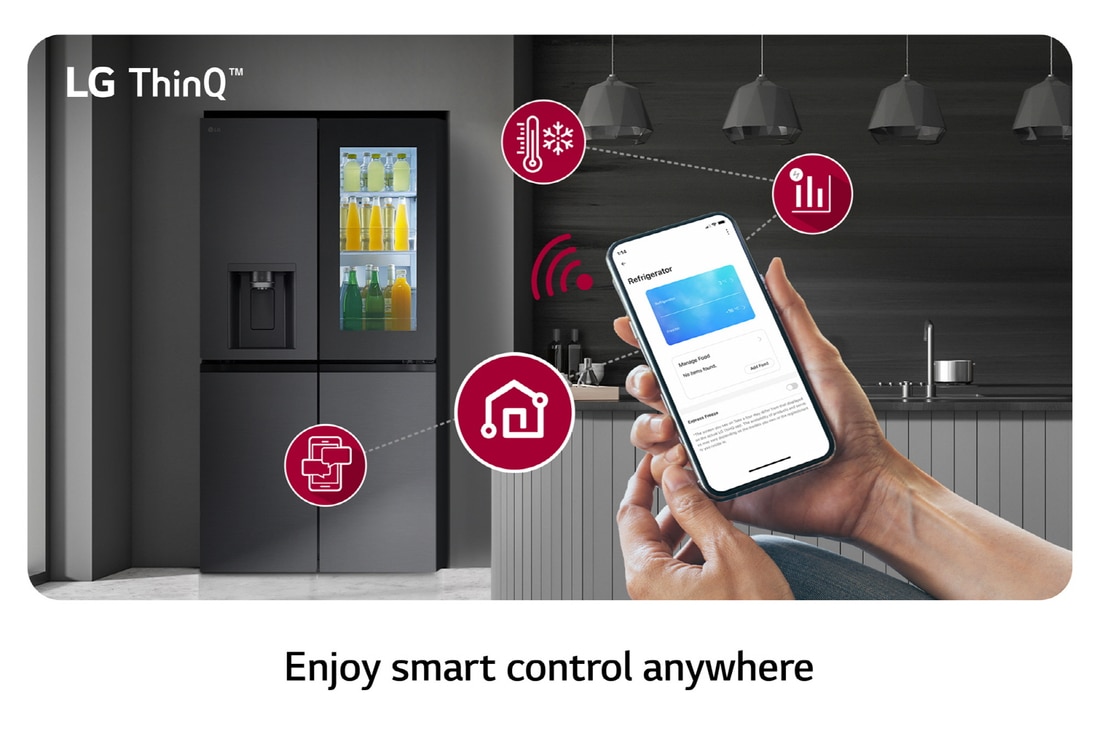 LG Nevecon LG French Door 847L Negro Mate InstaView™ UVnano™ , GM95SXV