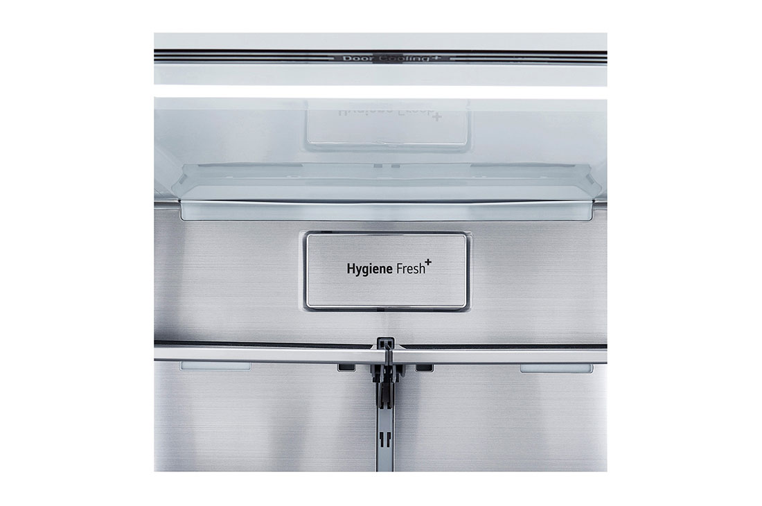 Vista frontal del dispensador de agua y hielo LG LM85SXD