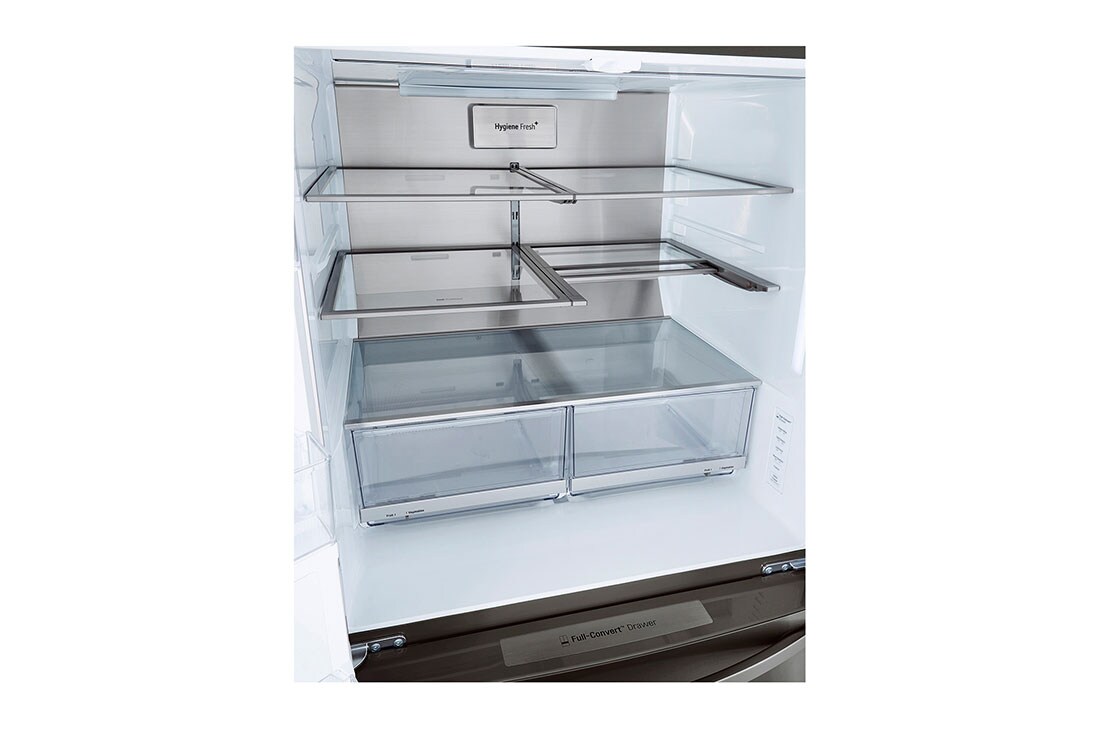 Compartimientos de almacenamiento en nevecón LG LM85SXD