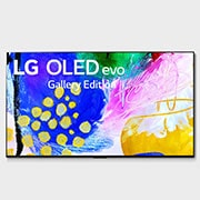 Vista frontal con LG OLED evo Gallery Edition en la pantalla
