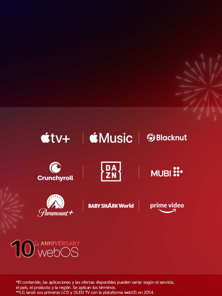 Imagen de la celebración de los 10 años de webOS durante la LG Streaming Week, con socios de contenido de todo el mundo