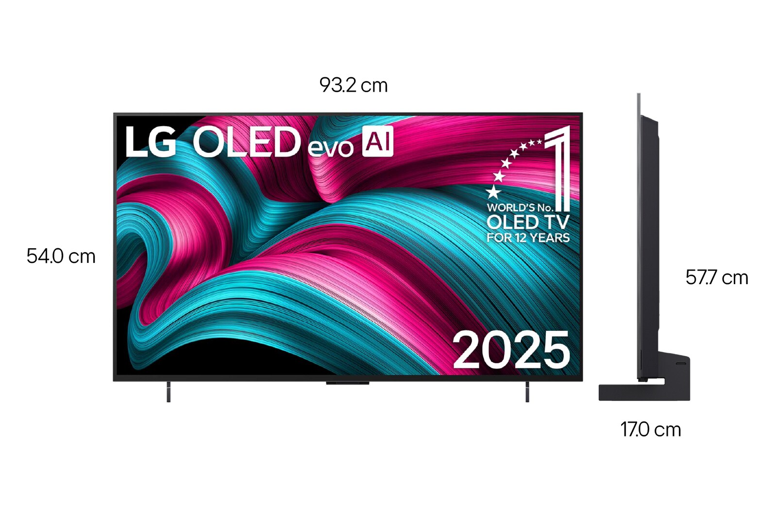 LG AI Magic Remote con el botón de IA resaltado. A su alrededor, se encuentran las diferentes funcionalidades a las que el usuario puede acceder con el botón. AI Voice ID, AI Search, AI Chatbot, AI Concierge, AI Picture Wizard y AI Sound Wizard. El texto explica que el LG AI Magic Remote completa la AI Experience con un botón de IA exclusivo y su función de ratón aéreo. Tan solo apunta y haz clic.