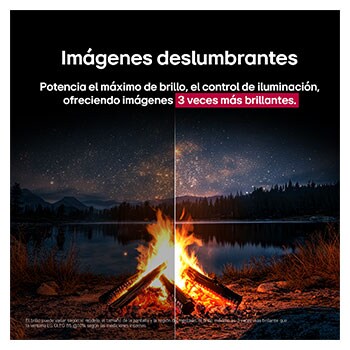 Un loro colorido en ultra alta definición sobre un fondo negro. A su alrededor hay gotas de agua suspendidas en el aire. La imagen muestra un Color Perfecto, ya que cada tono diferente del cuerpo del loro es vibrante y vívido. Se observan diferentes certificaciones de logotipos de UL e Intertek. Estos se refieren a su 100 % de fidelidad de color y 100 % de volumen de color. También se observa un texto: Verifica la marca de certificación de Color Perfecto.