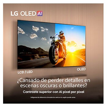 Vista lateral de la Smart TV LG OLED evo AI C5 4K.