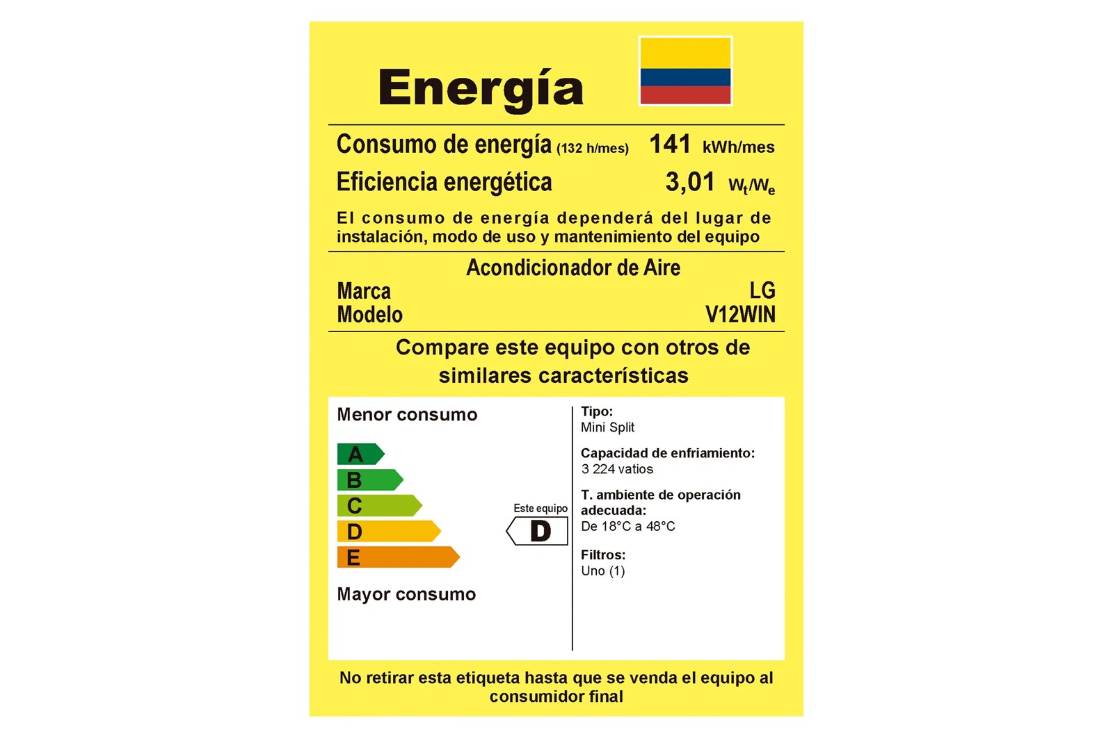 LG Aire Acondicionado Dual Inverter 220v, V12WIN