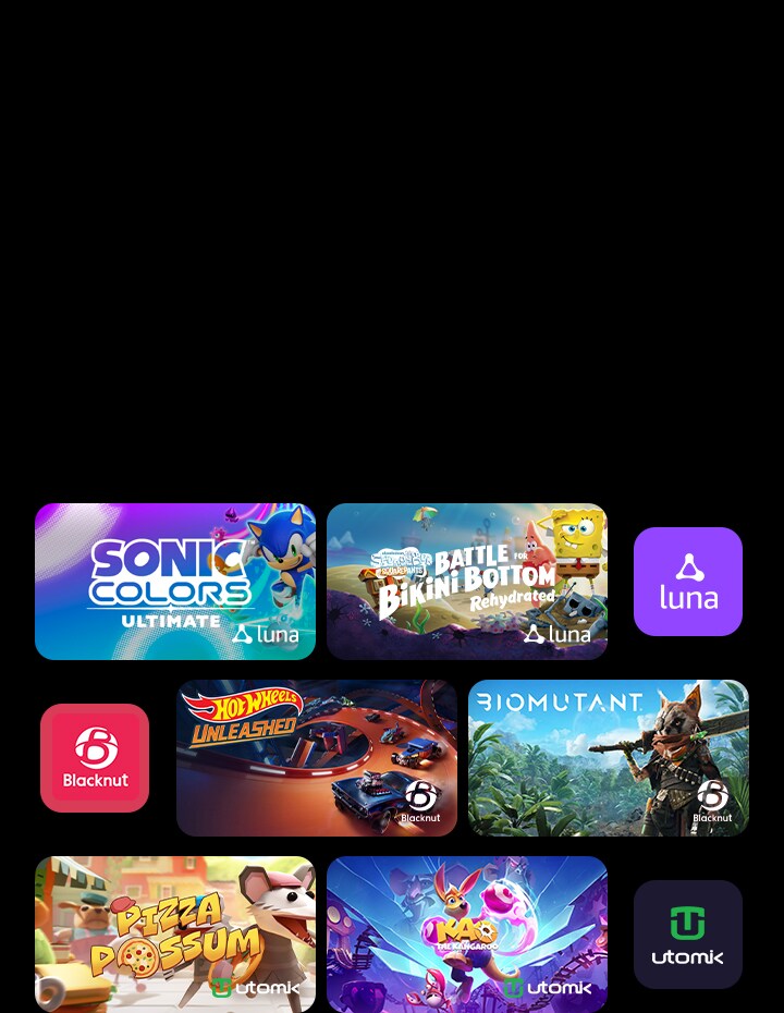 Exclusivos videojuegos de “Sonic Colors: Ultimate” y “Play SpongeBob: Battle for Bikini Bottom - Rehydrated” de Luna, “HOT WHEELS UNLEASHED” y “BIOMUTANT” de Blacknut, “Pizza Possum” y “Kao the Kangaroo” de las plataformas de juego en la nube de Utomik.