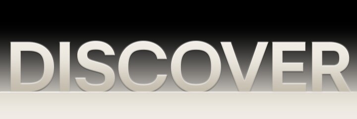 Text „Discover“ na černém pozadí s přechodem