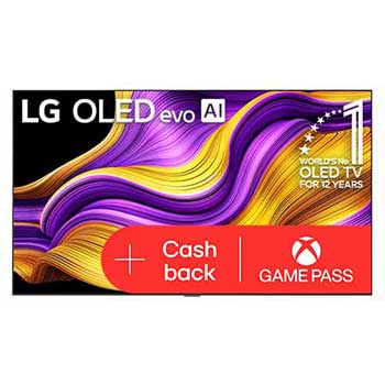 Čelní pohled na LG OLED evo AI C5 4K Smart TV. Na obrazovce je emblém 12 let světové jedničky OLED a logo LG OLED evo AI 2025.