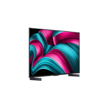 Mírně natočený pohled na televizor LG OLED evo AI C5 4K Smart TV.