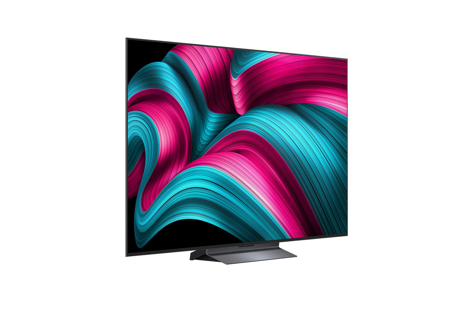 Mírně natočený pohled na televizor LG OLED evo AI C5 4K Smart TV.