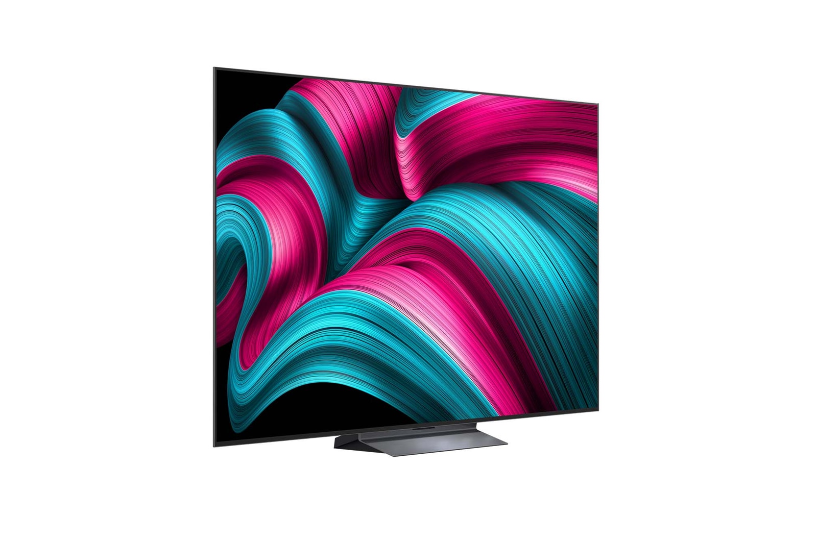Mírně natočený pohled na televizor LG OLED evo AI C5 4K Smart TV.
