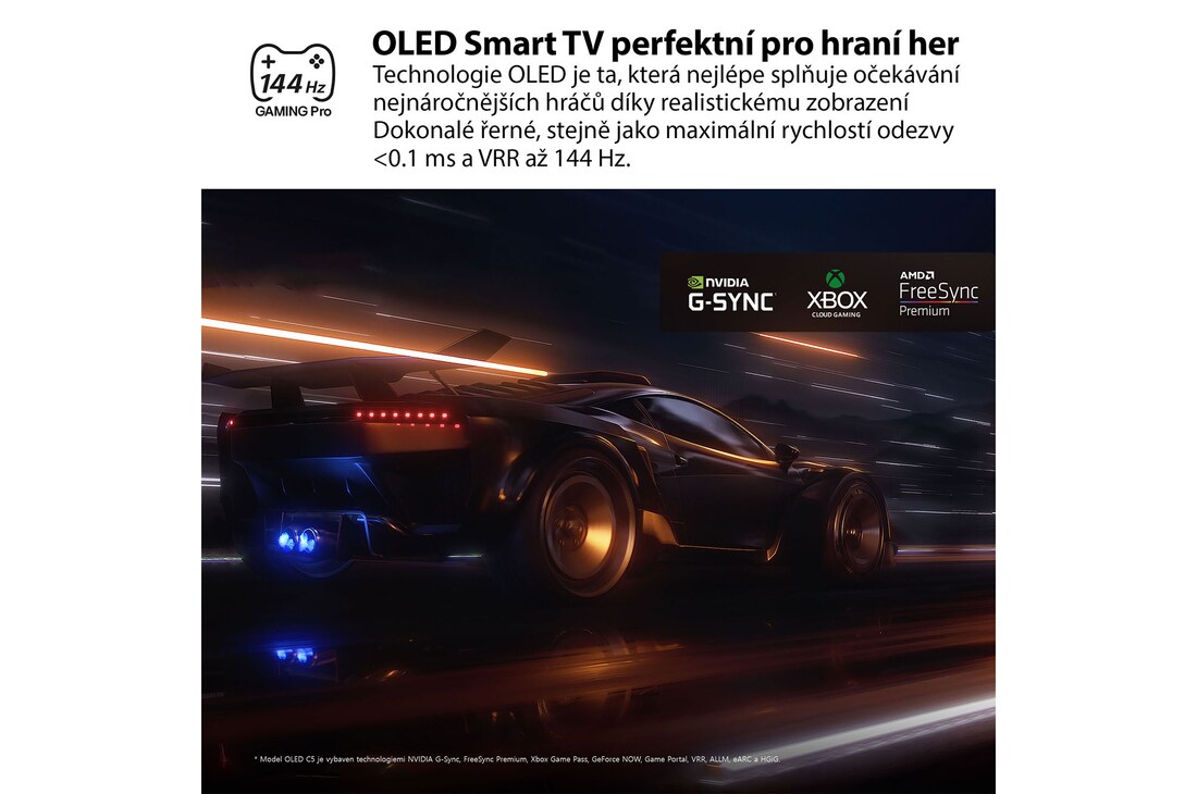 Leopard v lese v živých barvách a detailech. Leopard má mřížku a světlo, které za ním svítí, což naznačuje, jak aplikace LG AI Picture Pro působivě vizuálně vylepšila rozlišení, jas, hloubku a čistotu scény.