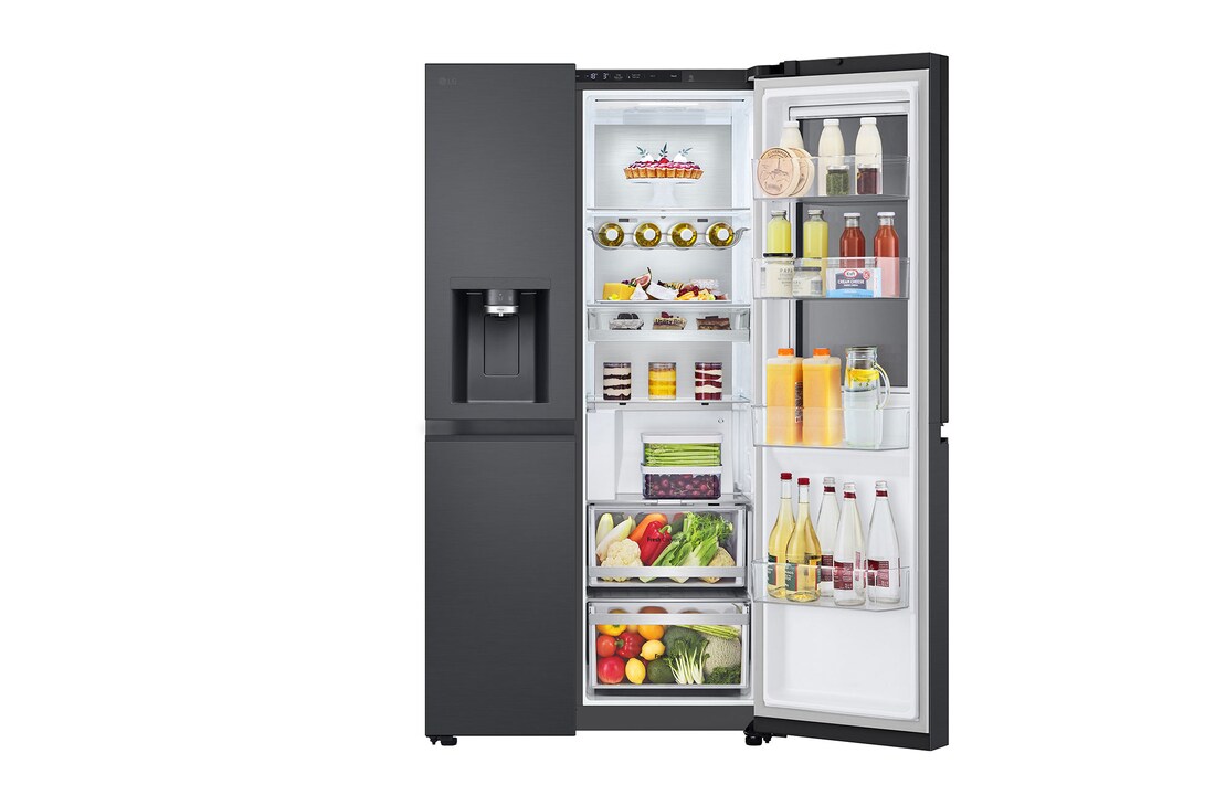 Side view door open with food