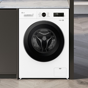 Zobrazuje vnitřní řez pračky