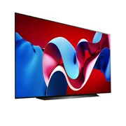 Front view with LG OLED evo TV, OLED C4, 11 Years of world number 1 OLED Emblem logo and webOS Re:New Program logo on screen