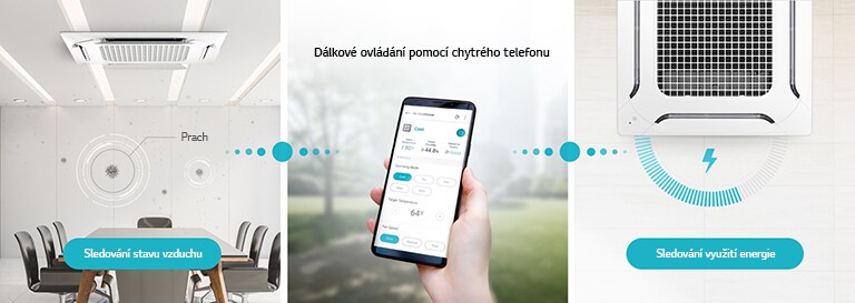 Sledování a ovládání výrobku na dálku pomocí aplikace LG ThinQ App.