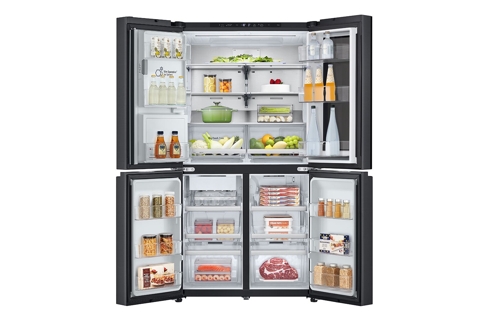 LG Chladnička multi door LG | E | 628 l | ThinQ™WiFi | InstaView™|Černá/šedá, GMG960EVEE
