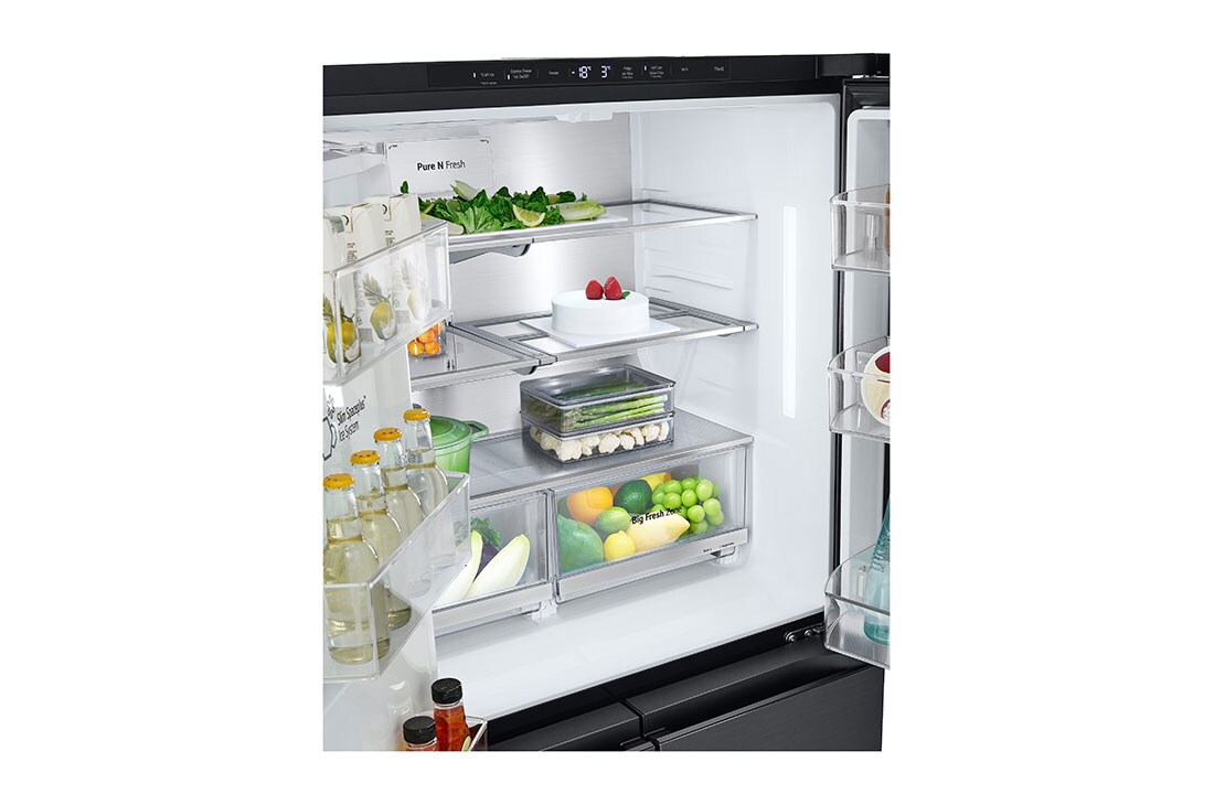 LG Chladnička multi door LG | E | 628 l | ThinQ™WiFi | InstaView™|Černá/šedá, GMG960EVEE