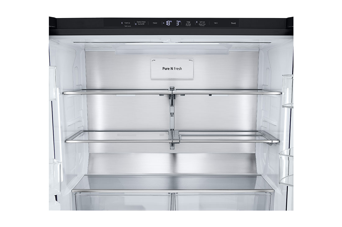 LG Chladnička multi door LG | E | 628 l | ThinQ™WiFi | InstaView™|Černá/šedá, GMG960EVEE