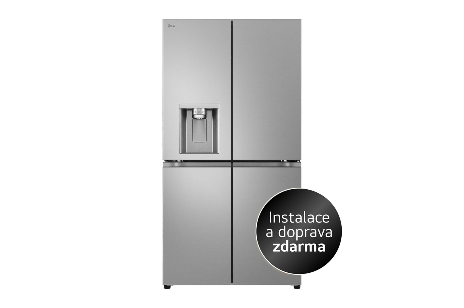 Pohled zepředu na multi-door chladničku LG GML960PYFE