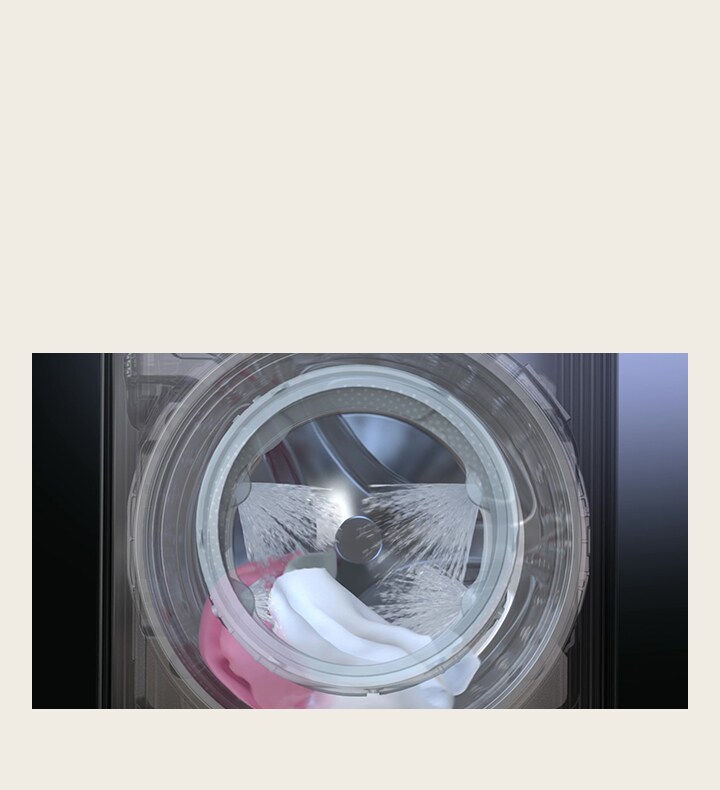 Středový panel umožňuje jednoduché ovládání, praní a sušení