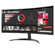 LG 34" zakřivený monitor 21:9 UltraWide™ QHD (3440 × 1440) s technologií FreeSync™, 34WR50QC-B