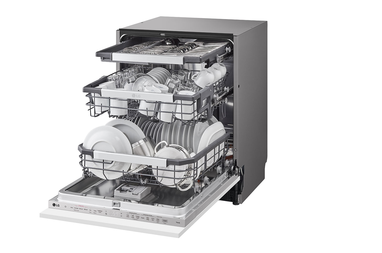 LG Vestavná parní myčka nádobí LG| B |14 sad nádobí QuadWash™| Noble Steel, DB475TXS