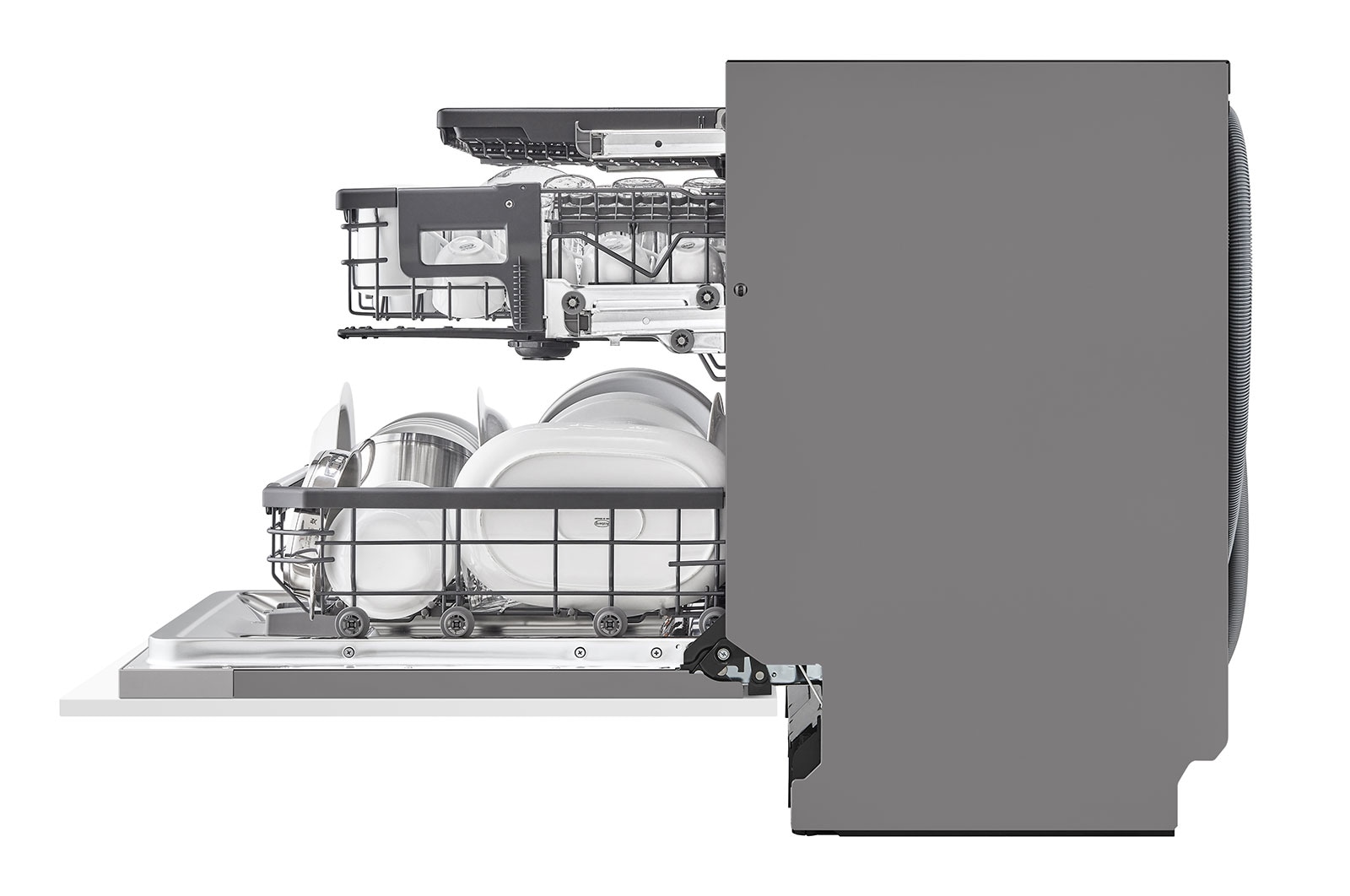 LG Vestavná parní myčka nádobí LG| B |14 sad nádobí QuadWash™| Noble Steel, DB475TXS