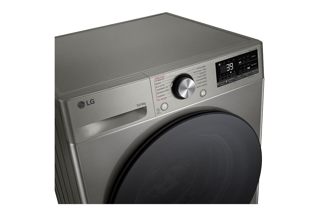 LG Parní pračka / sušička LG | 10 / 6 kg |  1400 ot./min | Direct Drive™ | AI DD™ | Stříbrná, FCR7A06PG