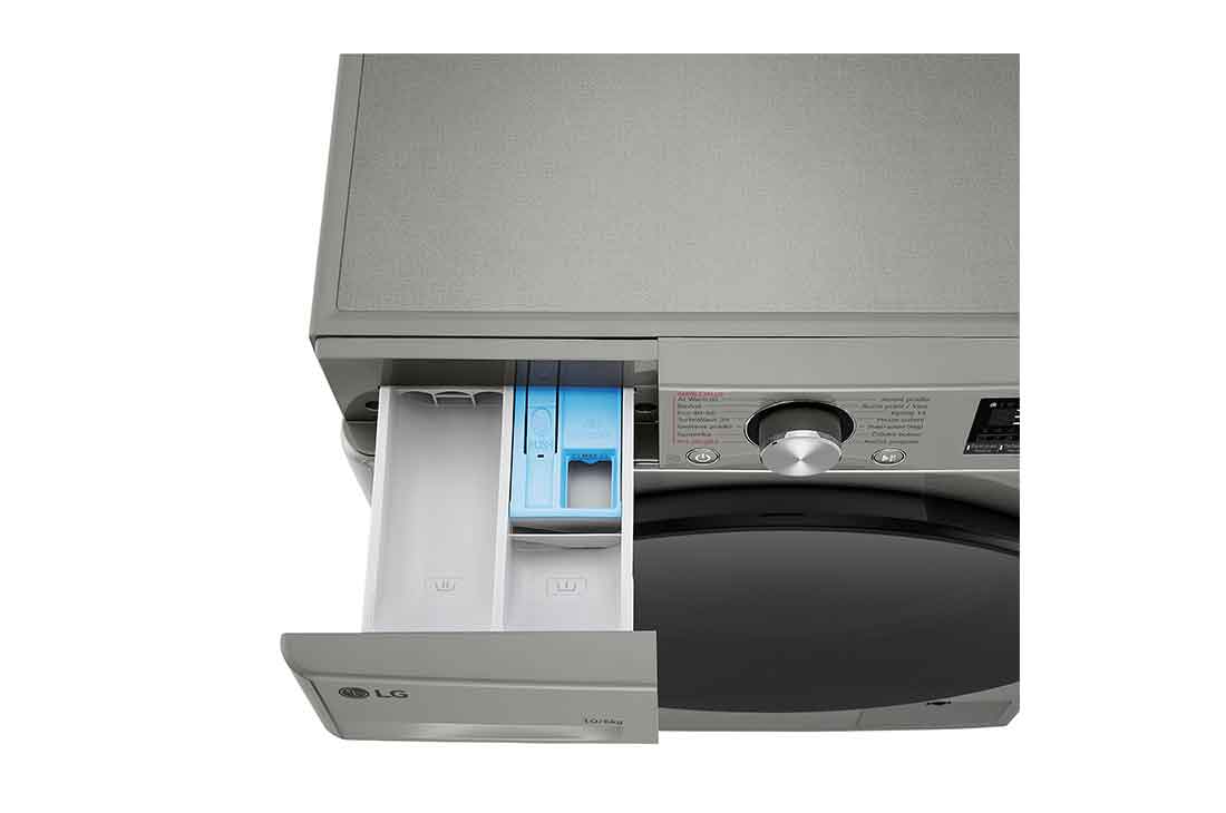 LG Parní pračka / sušička LG | 10 / 6 kg |  1400 ot./min | Direct Drive™ | AI DD™ | Stříbrná, FCR7A06PG