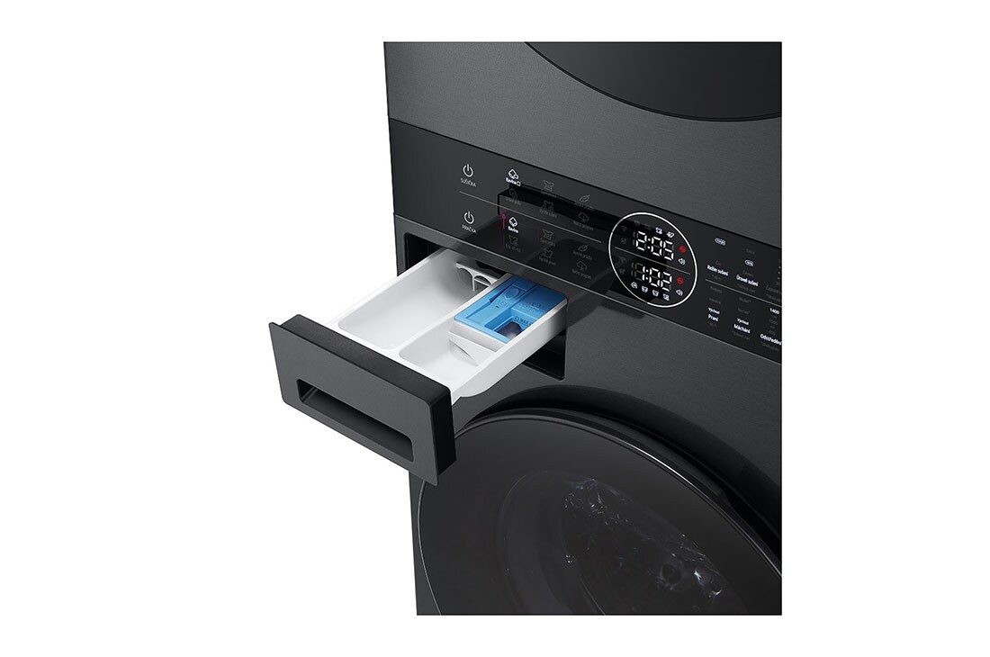 LG WashTower | 12 / 10 kg |1400 ot./min | AI DD™ | TurboWash™360°|Černá/šedá, WT1210BBF