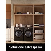 LG WashTower | 12 / 10 kg |1400 ot./min | AI DD™ | TurboWash™360°|Černá/šedá, WT1210BBF