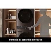 LG WashTower | 12 / 10 kg |1400 ot./min | AI DD™ | TurboWash™360°|Černá/šedá, WT1210BBF