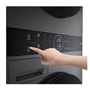 LG WashTower | 12 / 10 kg |1400 ot./min | AI DD™ | TurboWash™360°|Černá/šedá, WT1210BBF