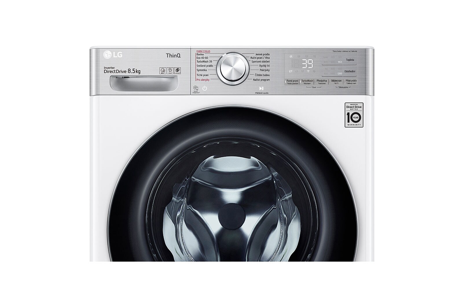 LG 8,5 kg slim parní pračka LG  | 1200 ot./min | AI DD™ | TurboWash™360°, F28V9GW2W